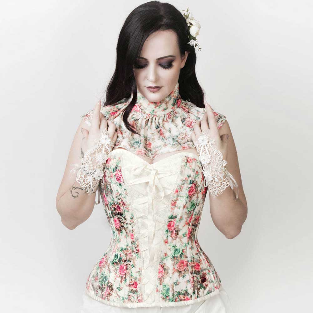 Attitude Corsets - Milla survêtement corset - Crème/Multicolore